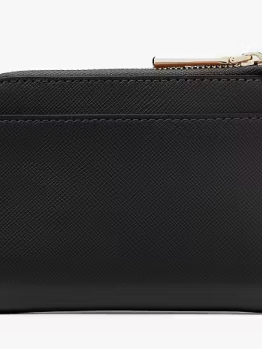 kate spade Black Leather Zip Wallet with Gold Logo - Picture 3 of 3